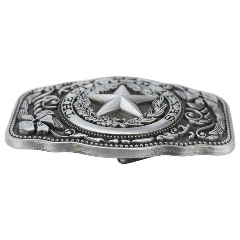 Cintura in pelle fai da te da uomo con fibbia a cinque stelle dello stato del Texas - image 3
