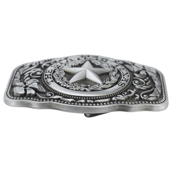 Cintura in pelle fai da te da uomo con fibbia a cinque stelle dello stato del Texas - image 3