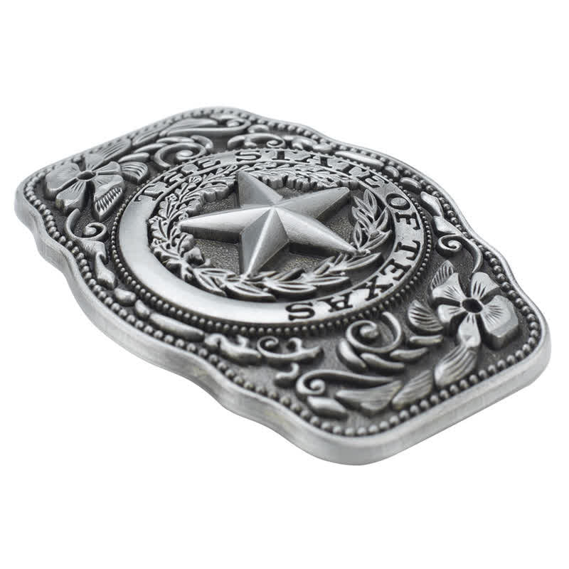Cintura in pelle fai da te da uomo con fibbia a cinque stelle dello stato del Texas
