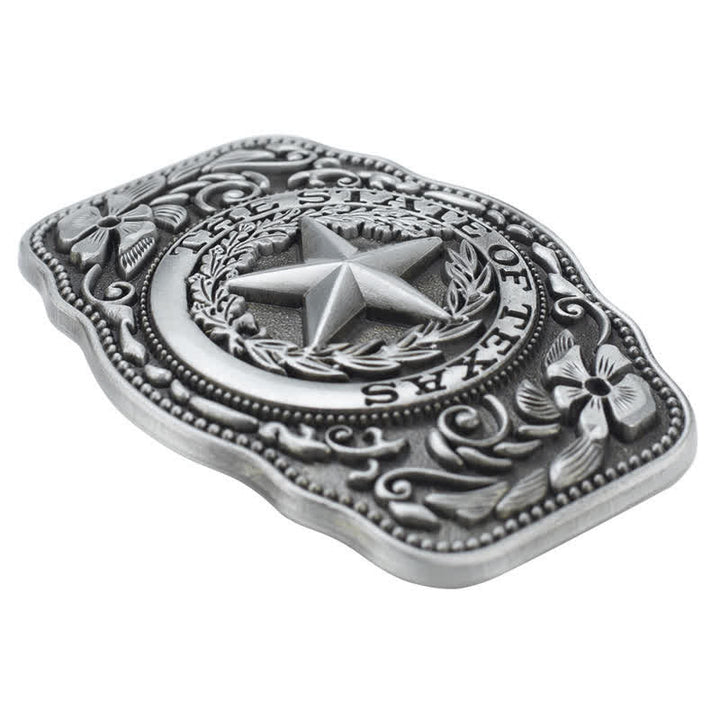 Cintura in pelle fai da te da uomo con fibbia a cinque stelle dello stato del Texas