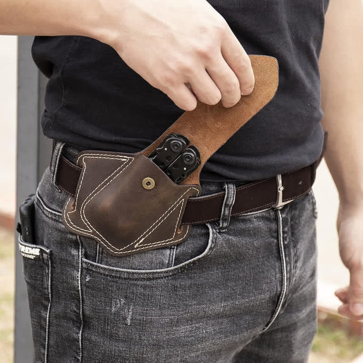 EDC Organizer Multitool Fodero Cintura in Pelle Borsa