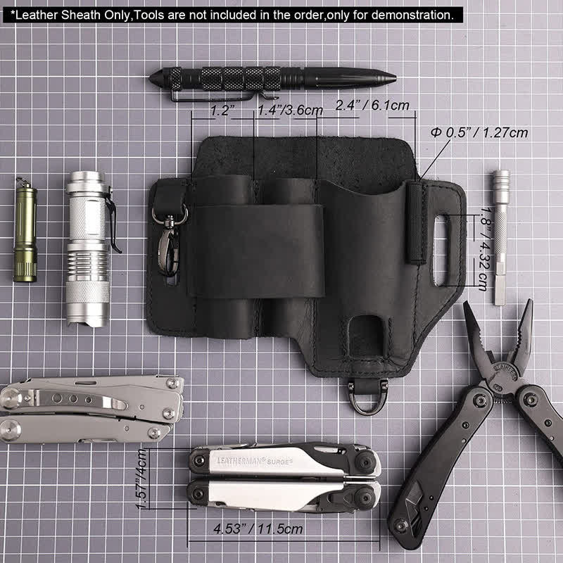 Borsa da cintura in pelle multifunzionale per strumenti EDC