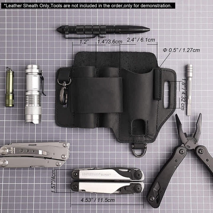 Borsa da cintura in pelle multifunzionale per strumenti EDC