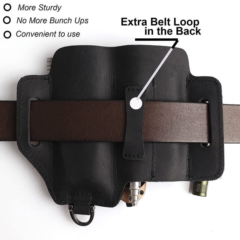 Borsa da cintura in pelle multifunzionale per strumenti EDC