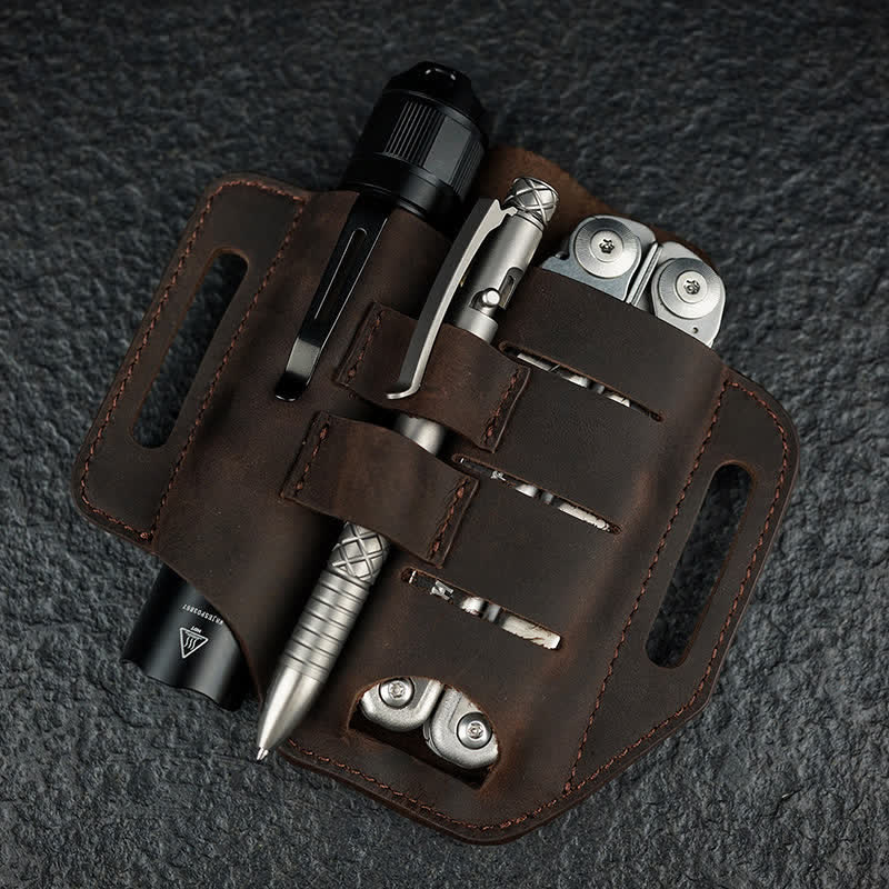 Pratica borsa da cintura in pelle con fondina portautensili 3 in 1 - image 1