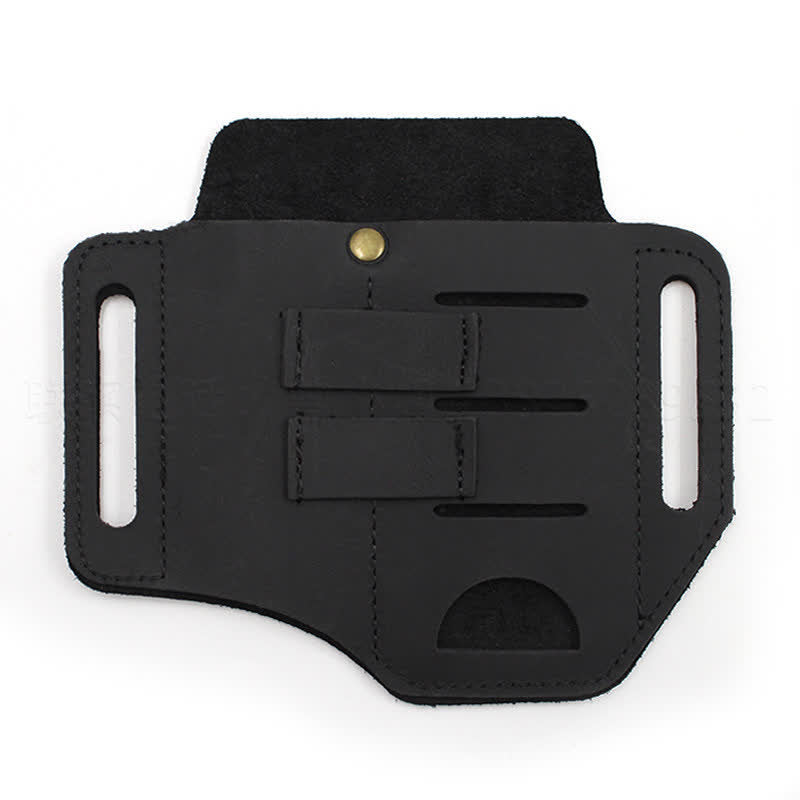 Pratica borsa da cintura in pelle con fondina portautensili 3 in 1 - Nero - image 7