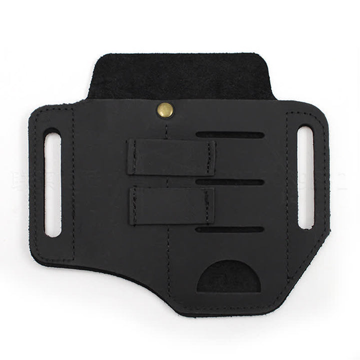 Pratica borsa da cintura in pelle con fondina portautensili 3 in 1 - Nero - image 7