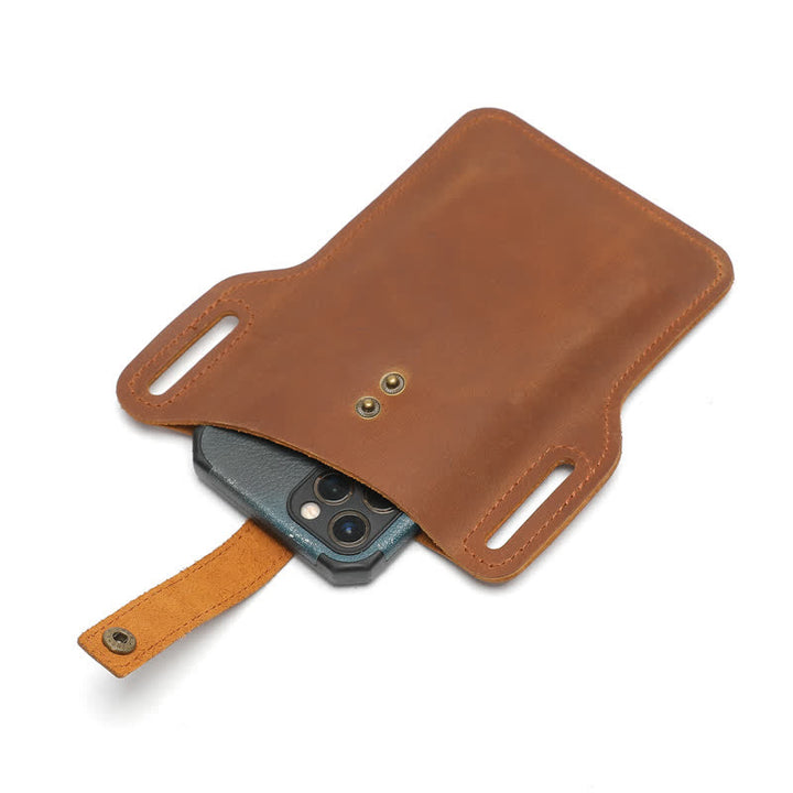 Borsa da cintura in pelle comoda per il trasporto del telefono cellulare retrò - image 3