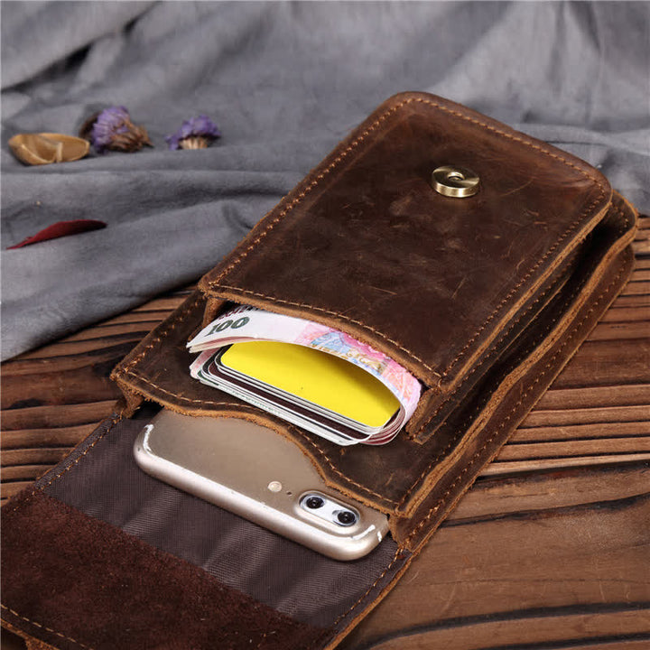 Borsa da viaggio con gancio per cintura in pelle