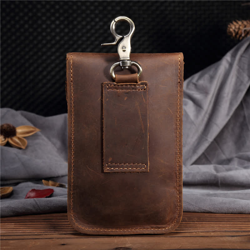 Borsa da viaggio con gancio per cintura in pelle