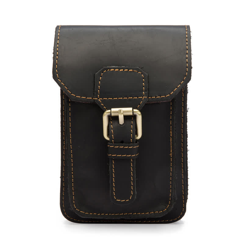 Borsa da viaggio con gancio per cintura in pelle - Nero - image 11