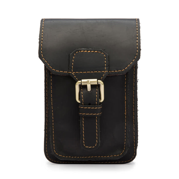 Borsa da viaggio con gancio per cintura in pelle - Nero - image 11