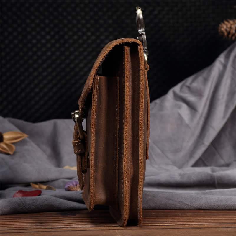 Borsa da viaggio con gancio per cintura in pelle