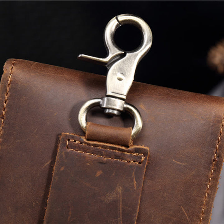 Borsa da viaggio con gancio per cintura in pelle
