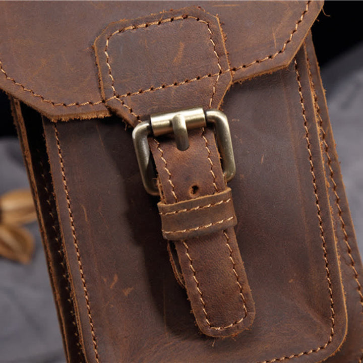 Borsa da viaggio con gancio per cintura in pelle