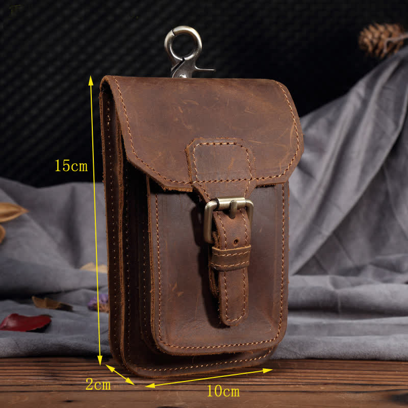 Borsa da viaggio con gancio per cintura in pelle