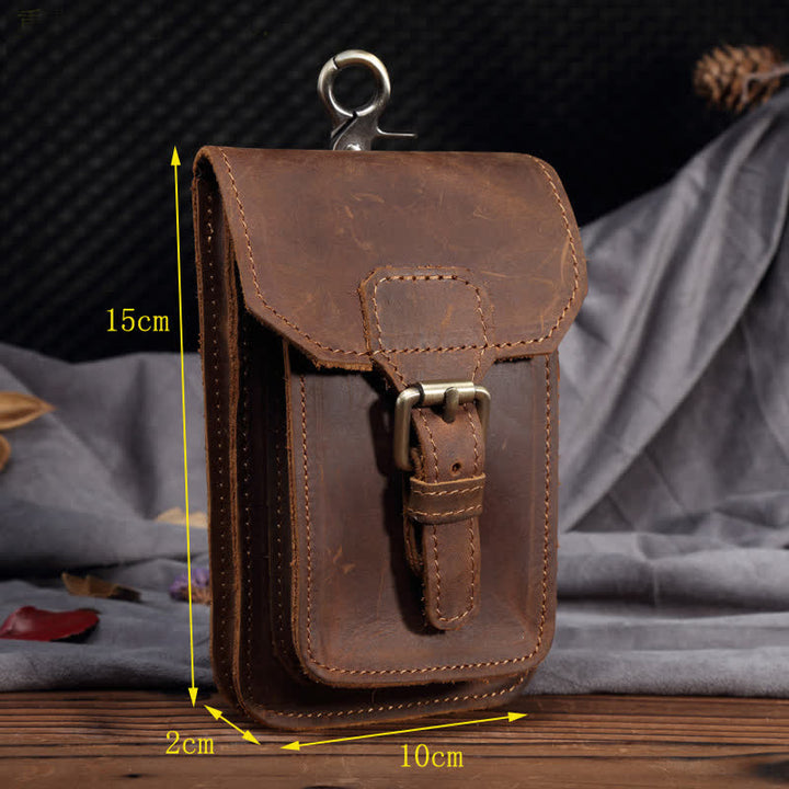Borsa da viaggio con gancio per cintura in pelle