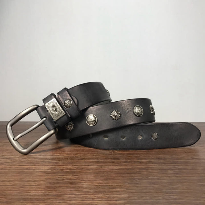 Cintura in pelle per jeans casual con borchie in metallo retrò - image 14