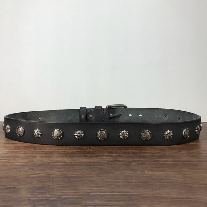 Cintura in pelle per jeans casual con borchie in metallo retrò - image 16