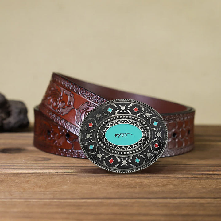 Cintura in pelle smaltata colorata fai da te da uomo in stile western