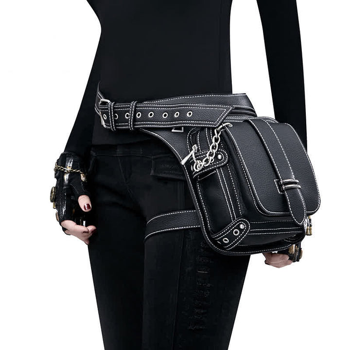 Borsa a tracolla da gamba per motocicletta punk steampunk - Nero - image 0