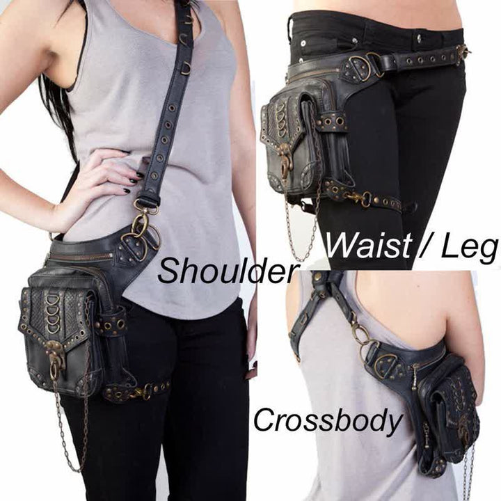 Marsupio Steampunk Fondina per coscia Borsa a tracolla per vita e gamba - image 1