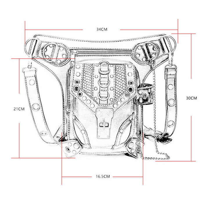 Marsupio Steampunk Fondina per coscia Borsa a tracolla per vita e gamba - image 4