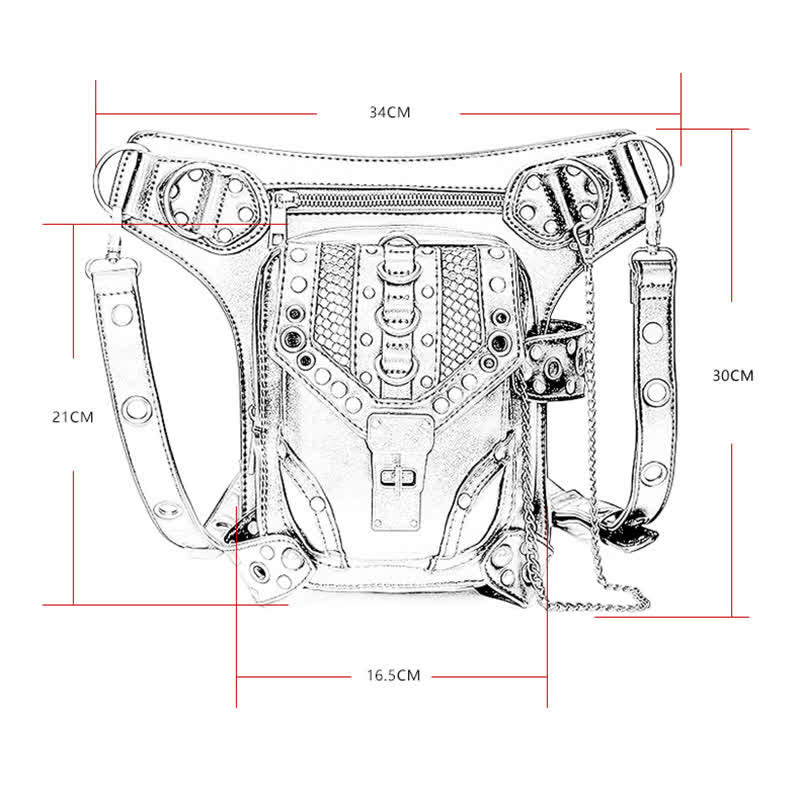 Marsupio Steampunk Fondina per coscia Borsa a tracolla per vita e gamba - image 4