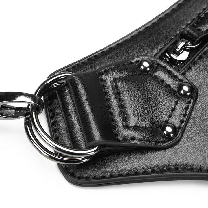 Borsa da gamba in vita con rivetto punk da motocicletta nera Steampunk