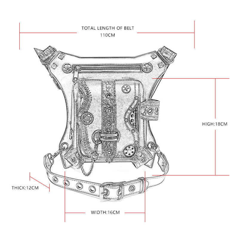 Borsa da gamba con catena Steampunk per attrezzatura da esterno