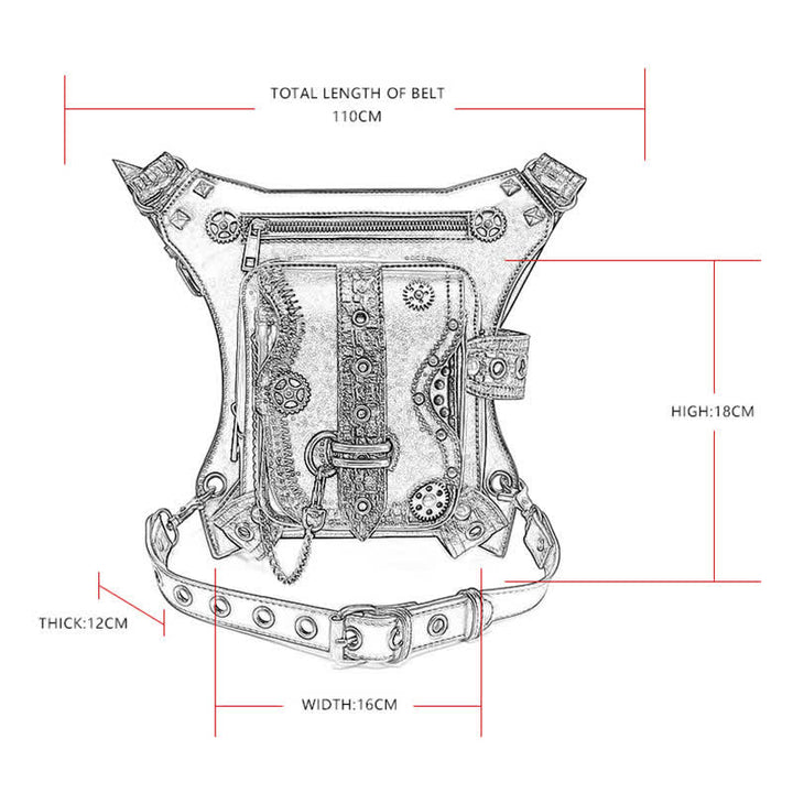 Borsa da gamba con catena Steampunk per attrezzatura da esterno