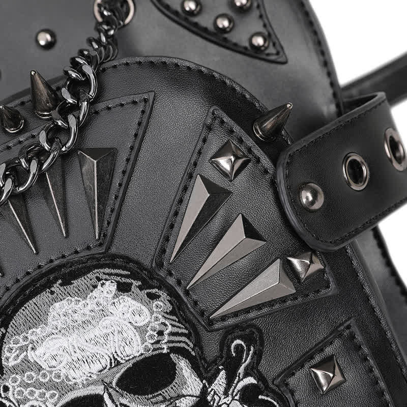 Borsa a spalla convertibile con design a teschio e gamba - image 12