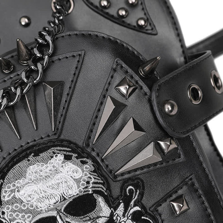 Borsa a spalla convertibile con design a teschio e gamba - image 12