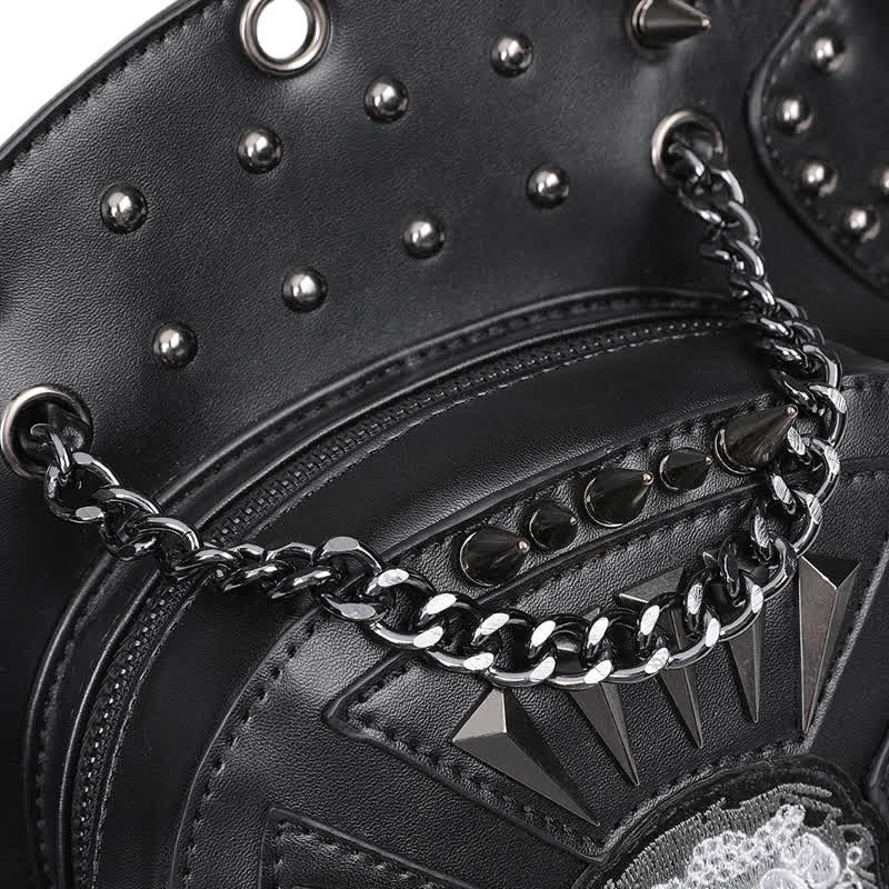 Borsa a spalla convertibile con design a teschio e gamba - image 13