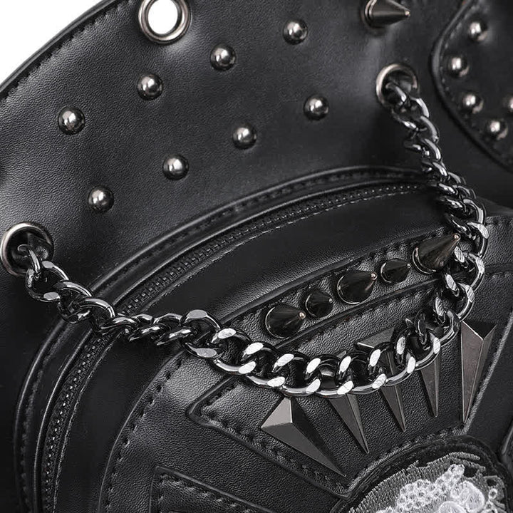 Borsa a spalla convertibile con design a teschio e gamba - image 13