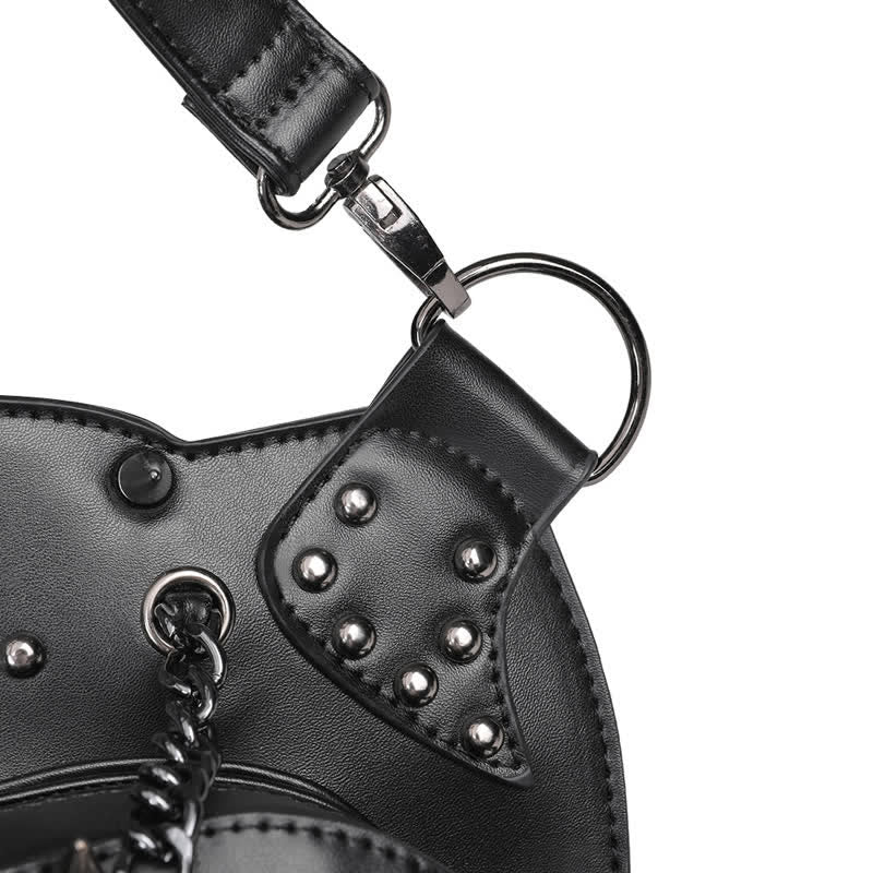 Borsa a spalla convertibile con design a teschio e gamba - image 14