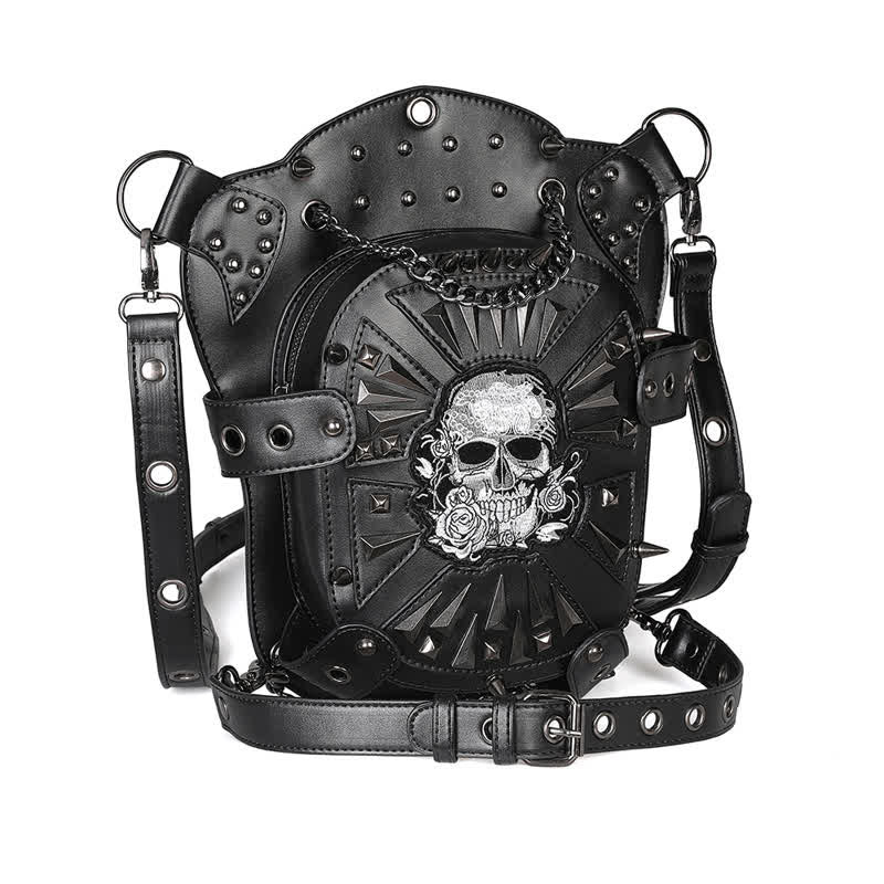 Borsa a spalla convertibile con design a teschio e gamba - image 6