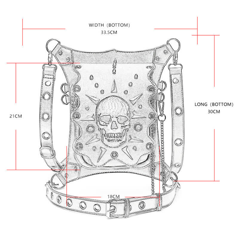 Borsa a tracolla in stile gotico con teschio e steampunk - image 2