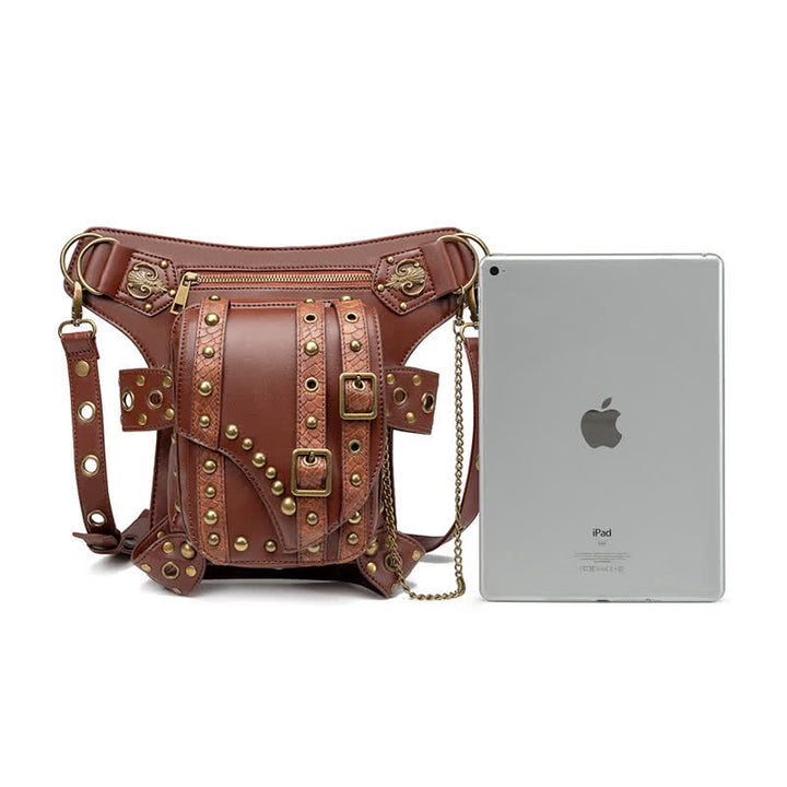 Borsa a tracolla con catena per moto Brown Rock - image 6