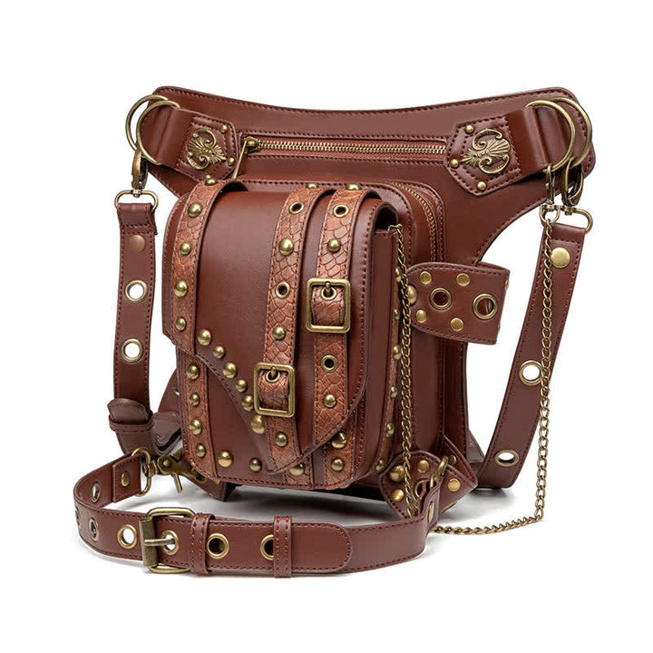 Borsa a tracolla con catena per moto Brown Rock - image 8