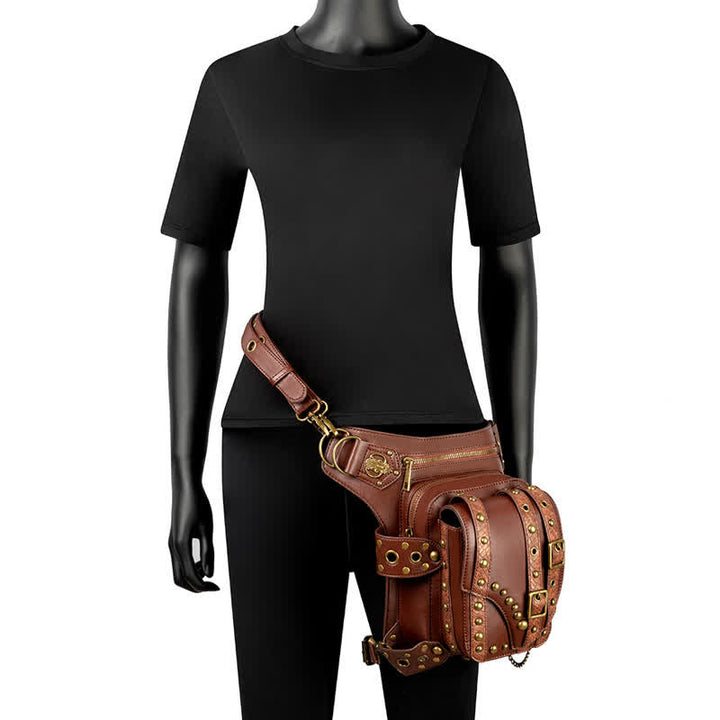 Borsa a tracolla con catena per moto Brown Rock - image 11