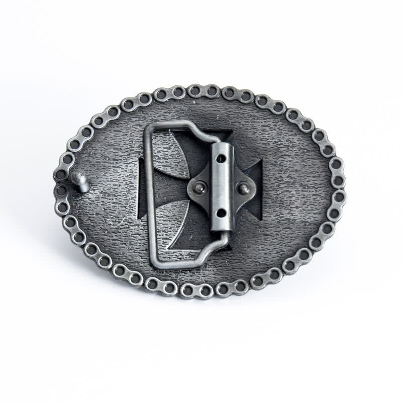 Cintura in pelle con fibbia da motociclista a forma di croce religiosa fai da te da uomo - image 1