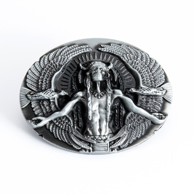 Cintura in pelle con fibbia Indian Great Spirit fai da te da uomo