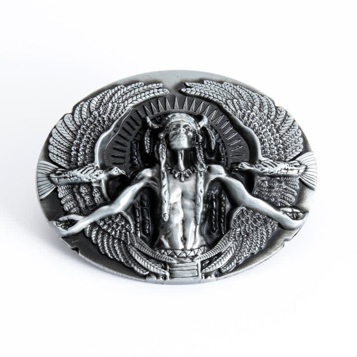 Cintura in pelle con fibbia Indian Great Spirit fai da te da uomo