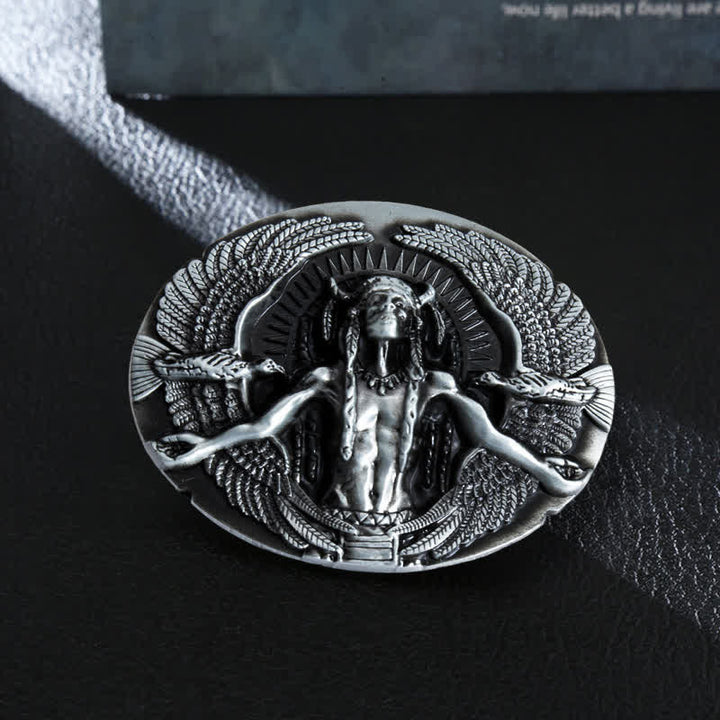 Cintura in pelle con fibbia Indian Great Spirit fai da te da uomo
