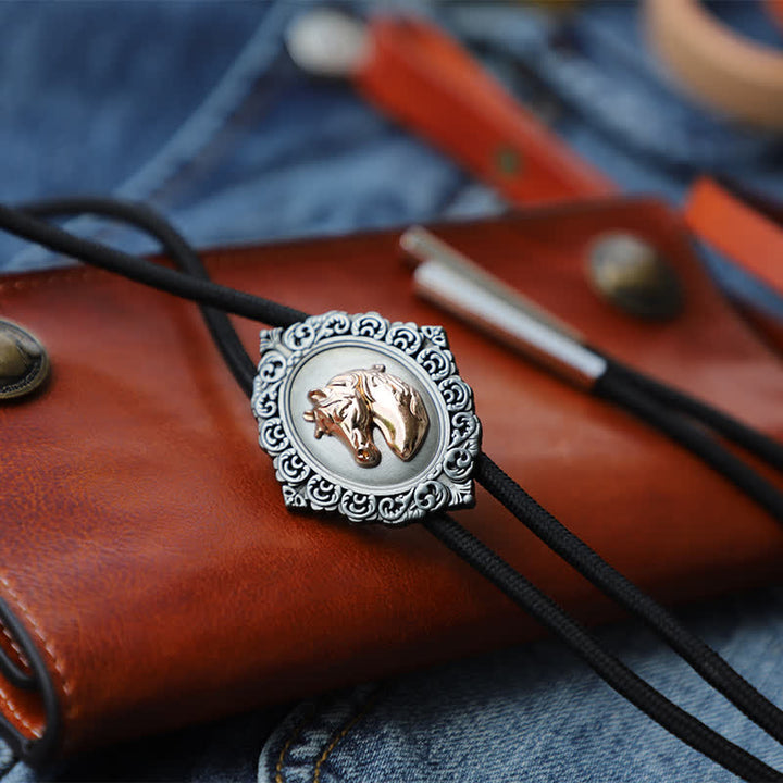 Cravatta Bolo Western Trend Rodeo con testa di cavallo