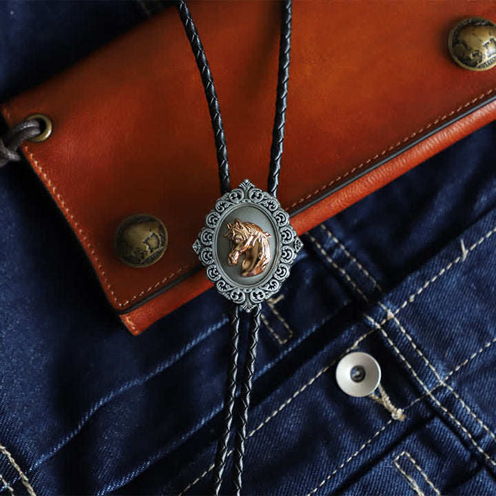 Cravatta Bolo Western Trend Rodeo con testa di cavallo