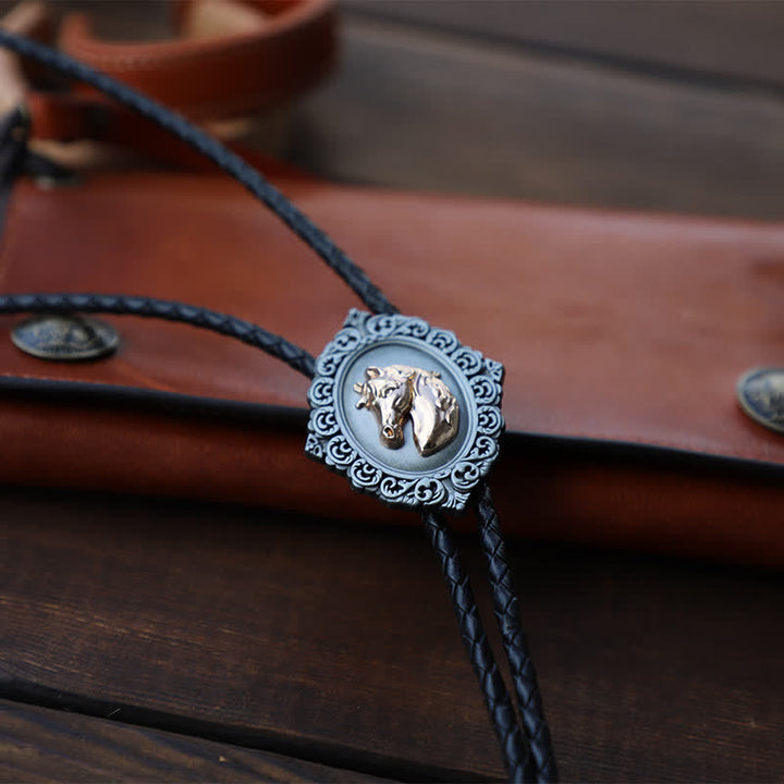Cravatta Bolo Western Trend Rodeo con testa di cavallo