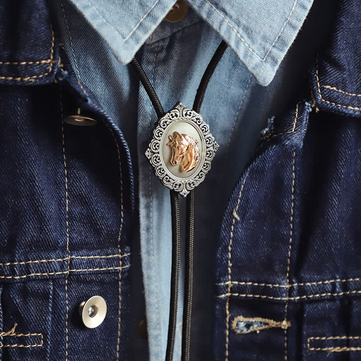 Cravatta Bolo Western Trend Rodeo con testa di cavallo