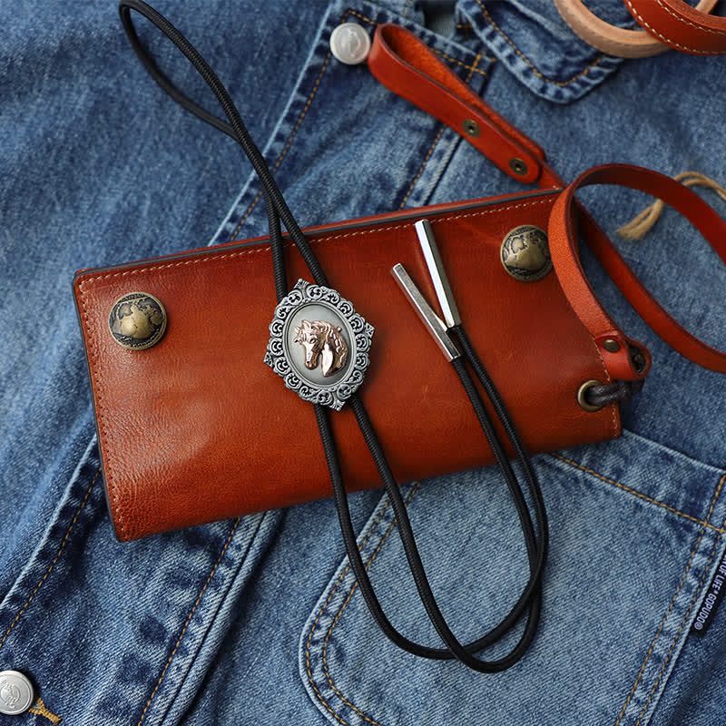 Cravatta Bolo Western Trend Rodeo con testa di cavallo